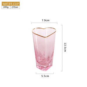 Vente en gros style simple Marteau coeur <span class=keywords><strong>rose</strong></span> bord or Service à vin Verre rouge Verre à champagne Verre à jus <span class=keywords><strong>Gobelet</strong></span> style européen - Product Image 5