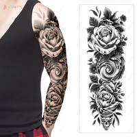 Tatuajes Temporales Impermeables de Brazo Completo No Tóxicos de Larga Duración Adhesivos de Arte Corporal para Hombres y Mujeres Proceso de Impresión en Blanco Seguros para la Piel