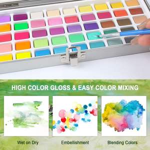 XinyiArt pieghevole artisti professionisti viaggio solido acquerello Set di colori 100 arte pigmento torta <span class=keywords><strong>con</strong></span> pennello ad acqua matita - Product Image 3