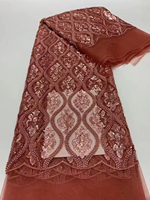Zeal Robe de mariée pour femme Polyester Tissu Perles Dentelle Perlée Avec Paillettes Tulle De Haute Qualité
