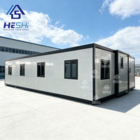 Maison conteneur préfabriquée extensible économique et portable de 20, 30 ou 40 pieds, en acier léger, avec cuisine intégrée