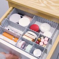 Diviseur de tiroir réglable en plastique PP, cinq couches, amovible, flexible, organisateur de rangement multifonctionnel pour chaussettes, sous-vêtements, maquillage