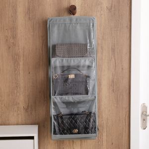 Household Dust Proof Hanging Purse Organizer Closet Storage Hanging Bag <b>Foldable</b> Non Woven 6 Pockets Handbag Storage - Product Image 4