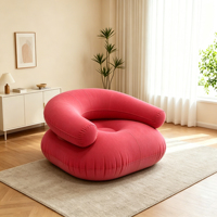 Canapé gonflable portable en PVC floqué en forme de U, fauteuil gonflable individuel avec accoudoirs et dossier pour l'intérieur et l'extérieur