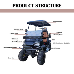 Golf <b>Carts</b> for Adults Street Customizable Support OEM 5-6 Seater High Strength Carbon Steel Chassis CE Vintage Golf Car - Product Image 2