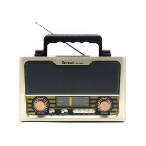 Radio BT sans fil en bois classique KEMAI MD-1703BT, AM/FM/SW 3 bandes, lecture USB/TF, batterie intégrée de 1400mAh - Product Image 1