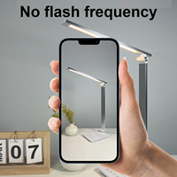 Lampe de bureau LED avec chargeur USB sans fil, pliable, à intensité réglable par touche, lampe de lecture réglable pour le bureau et l'étude, protection des yeux