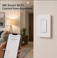 Interrupteur Wi-Fi mural MKC-60/U193WT-8, câblage simple voie