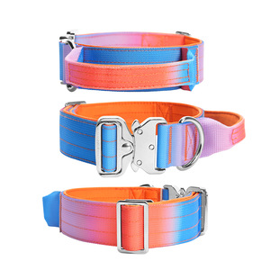 Colliers tactiques pour animaux de compagnie en nylon réglables de haute qualité, couleurs dégradées, avec poignée et quincaillerie durable pour chien - Product Image 6