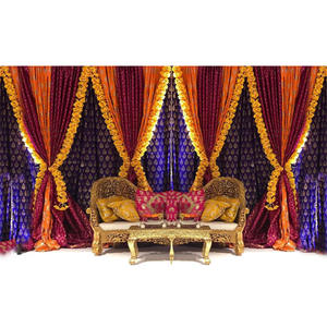 Fondo de boda india Zari, hermoso telón de fondo para boda, escenario, cortinas - Product Image 1