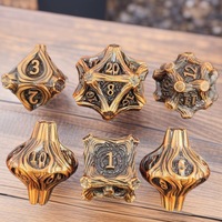 Jeu de dés multi-faces en alliage de zinc pour TRPG, D&D, Cthulhu, COC et jeux de société - Dés à angle droit D6/D20