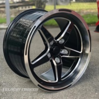 Jantes de course sur route Velochi Monoblock forgées 17x10 Darkhorse Black Five Spoke Drag Pack Race Wheels 5x114.3 Ford Mustang GT
