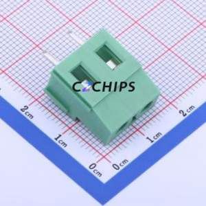 DB129V-7.5-2P-GN-S Screw Terminal Block Through hole Component (THT),P=7.5mm Connector 1x2P 7.5mm Green Through Hole - Product Image 1