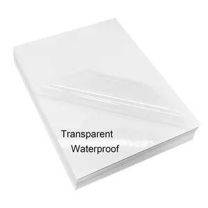 A4 A3 8.5 "x 11" הזרקת דיו ויניל מדבקת נייר מותאם אישית שקוף Pvc נייר עמיד למים מדבקות נייר