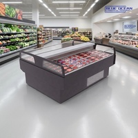 Vitrine Réfrigérée Congélateur de Viande Sous Comptoir à Compresseur, Refroidissement Sans Givre pour Présentation Double Face de Bœuf