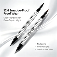 Crayon Eyeliner Double Pointe Marque Blanche Liquide & Gel 2-en-1 Imperméable Longue Tenue Fini Mat Noir et Marron Cosmétiques Yeux