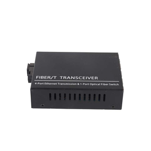 Ricetrasmettitore in Fibra di Grado Commerciale, Switch Gigabit 1 Ottico 4 Elettrico, Convertitore Fotoelettrico a Fibra Singola Modalità - Product Image 1