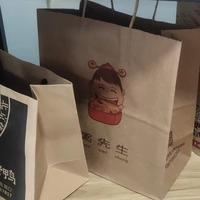 Bolsa de compras de papel Kraft marrón ecológico con logotipo personalizado, bolsa de papel reciclable impermeable colorida y barata