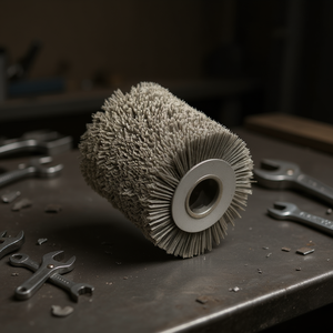 Brosse abrasive en nylon à trous 100x120 mm, tige de 13 mm pour disques de ponçage - Product Image 3