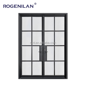 Innen Metall trennwände Raum Innen trennwand Schwingt üren Glaswand Aluminium gitter Flügeltüren - Product Image 6