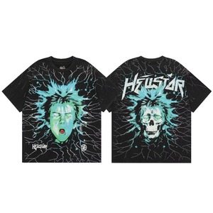 Camiseta de Manga Corta al por Mayor Estilo Hip Hop con Efecto Desgastado, 100% Algodón Transpirable que Absorbe la Humedad, Ajuste Holgado NFC - Product Image 6
