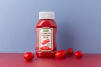 Bouteille de sauce tomate pour barbecue en PET sans BPA, rechargeable, avec buse, 360 ml