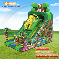 Toboggan gonflable de qualité commerciale avec piscine à jets d'eau, toboggan aquatique en PVC pour enfants, idéal pour les jeux d'été en extérieur et la location pour fêtes