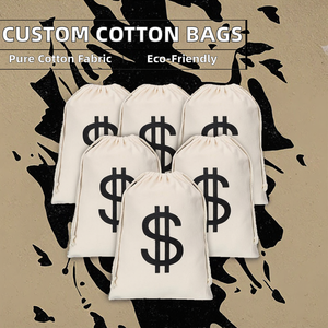 Customized Drawstring Organic Cotton <b>Canvas</b> <b>Bags</b>-Recyclable for Jewelry Grocery Use & Packaging - Product Image 2