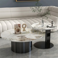 Table basse ronde en marbre de luxe intelligente Xuanzhen pour salon, nouvelle table à thé italienne en acier inoxydable, table centrale moderne