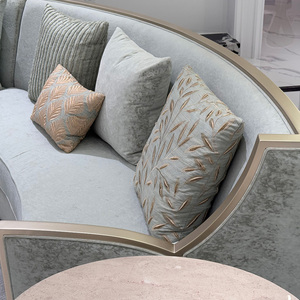 Ensemble de canapés de luxe pour salon français 1, 2 et 3 places, mobilier de villa classique européen, ensemble de canapés en tissu de luxe avec table basse - Product Image 3