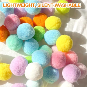 Set mainan pistol peluncur bola kucing-30 buah mainan pompom mewah + mainan ambil otomatis, kebosanan interaktif untuk kucing dalam ruangan & anak kucing - Product Image 4