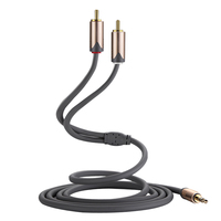 3,5mm Aux-Buchse an 2 Cinch-Audio-Y-Stecker Silber beschichtetes Kupfer-Lautsprecher kabel für Verstärker Heimkino Karaokay-System HIFI