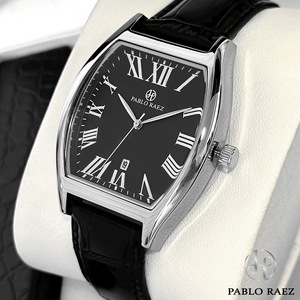 Bracelet en cuir imperméable, montre de forme tonneau, montre pour homme simple et décontractée, montre à quartz - Product Image 5