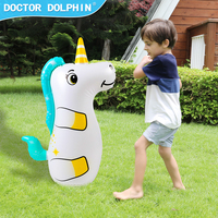 Sac de frappe gonflable pour enfants en PVC écologique, motif et couleur personnalisés, rempli d'eau, avec support pour la maison, la salle de sport et le fitness