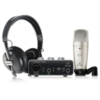 Pack d'enregistrement en studio Behringer U-Phoria - Interface audio USB, microphone à condensateur et casque de studio