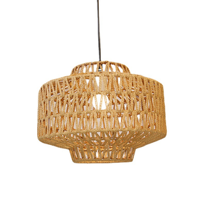 Lampada da Parete in Stile Cinese Retrò con <span class=keywords><strong>Paralume</strong></span> in <span class=keywords><strong>Corda</strong></span> di Canapa Intrecciata a LED per Camera da Letto e Soggiorno - Product Image 3