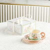 Mug en céramique au design original, petit motif de fleurs jaunes, thé, eau, fait à la main, fête, réutilisable, cadeau