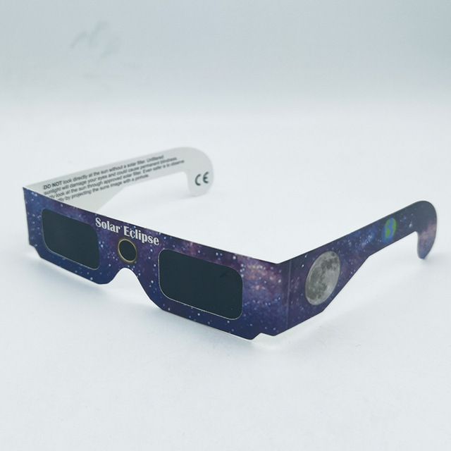 Wholesale ISO Certified Solar Eclipse Glasses CE Safe Viewing Paper Frame Custom Logo Bulk Promotional Event Supplies