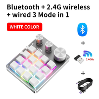 Teclado Mecánico Personalizado USB 2.4G con Bluetooth, 3 Modos, Perilla de Volumen, Programación de Macros, 16 Teclas para Juegos