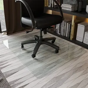 Transparente Glass Office Chair Mat para casa e escritório Carpete ou Hard Floor