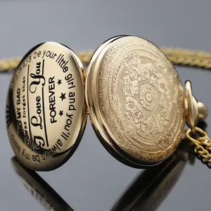 スチームパンクゴールドクォーツポケットウォッチネックレスお父さんとおじいちゃんのための絶妙な時計時計お土産ブリスデイギフトReloj Hombre - Product Image 6