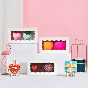 Caja de Papel para Macarons con Ventana Ondulada y 2 Orificios, Plegable, para Empacar Galletas y Chocolates, con Logotipo Personalizado, Venta al Por Mayor de Fábrica - Product Image 2