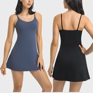 Customized Quick Dry Long Sport Skirt Youth Dress Solid Yoga Tennis Wear Golf Dress Women Athletic Clothing Sport Tennis Skirt