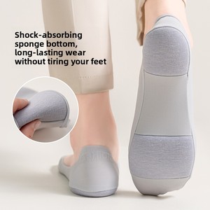 Chaussettes invisibles pour <span class=keywords><strong>femme</strong></span>, style fin d'été, en tricot, avec semelle en éponge amortissante, antidérapantes, pour bateau, avec soutien de la voûte plantaire, pour talons hauts - Product Image 3