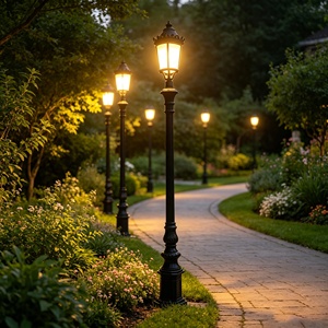 Lampadaire LED extérieur de style européen antique pour cour, étanche IP65, en aluminium moulé sous pression - Product Image 4