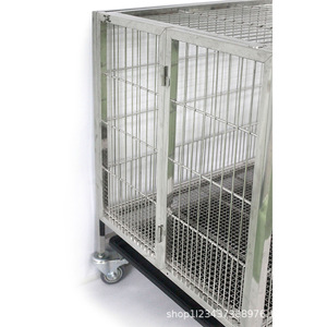 Gabbia per l'allevamento <span class=keywords><strong>di</strong></span> <span class=keywords><strong>cani</strong></span> pieghevole e traspirante in acciaio inossidabile 304 SolidPET, a tre o quattro posti, con tubi quadrati, per <span class=keywords><strong>cani</strong></span> <span class=keywords><strong>di</strong></span> taglia <span class=keywords><strong>mini</strong></span>/piccola, per tutte le stagioni - Product Image 3