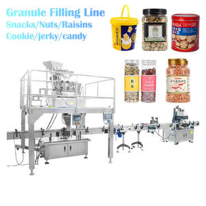 कांच की बोतल ग्रैन्यूल भरने वाली कैपिंग उत्पादन लाइन पालतू प्लास्टिक जार गोमांस क्यूब्स जेर्की स्ट्रिप्स सूखे मछली को चकमा सकते हैं - Product Image 1
