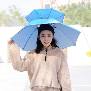 Chapeau parapluie double couche coupe-vent 77 cm, résistant aux UV, pour l'extérieur, protection solaire, idéal pour les voyages, la pêche, ou comme cadeau publicitaire - Product Image 4