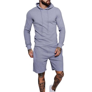 ชุดวอร์มกีฬาสำหรับผู้ชาย,ชุดวอร์มขาสั้นแบบสองชิ้นพิมพ์โลโก้ตามสั่ง - Product Image 4