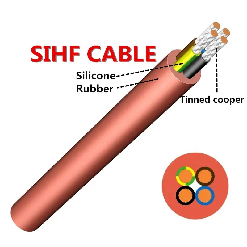 High Temperature Flexible Wire SiHF Heat Resistant Cable Multicore Silicone Sheathed Cable
